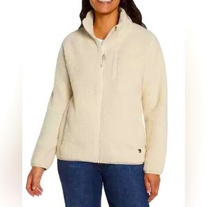 Eddie Bauer Women's Cream Teddy Jacket Large NWT